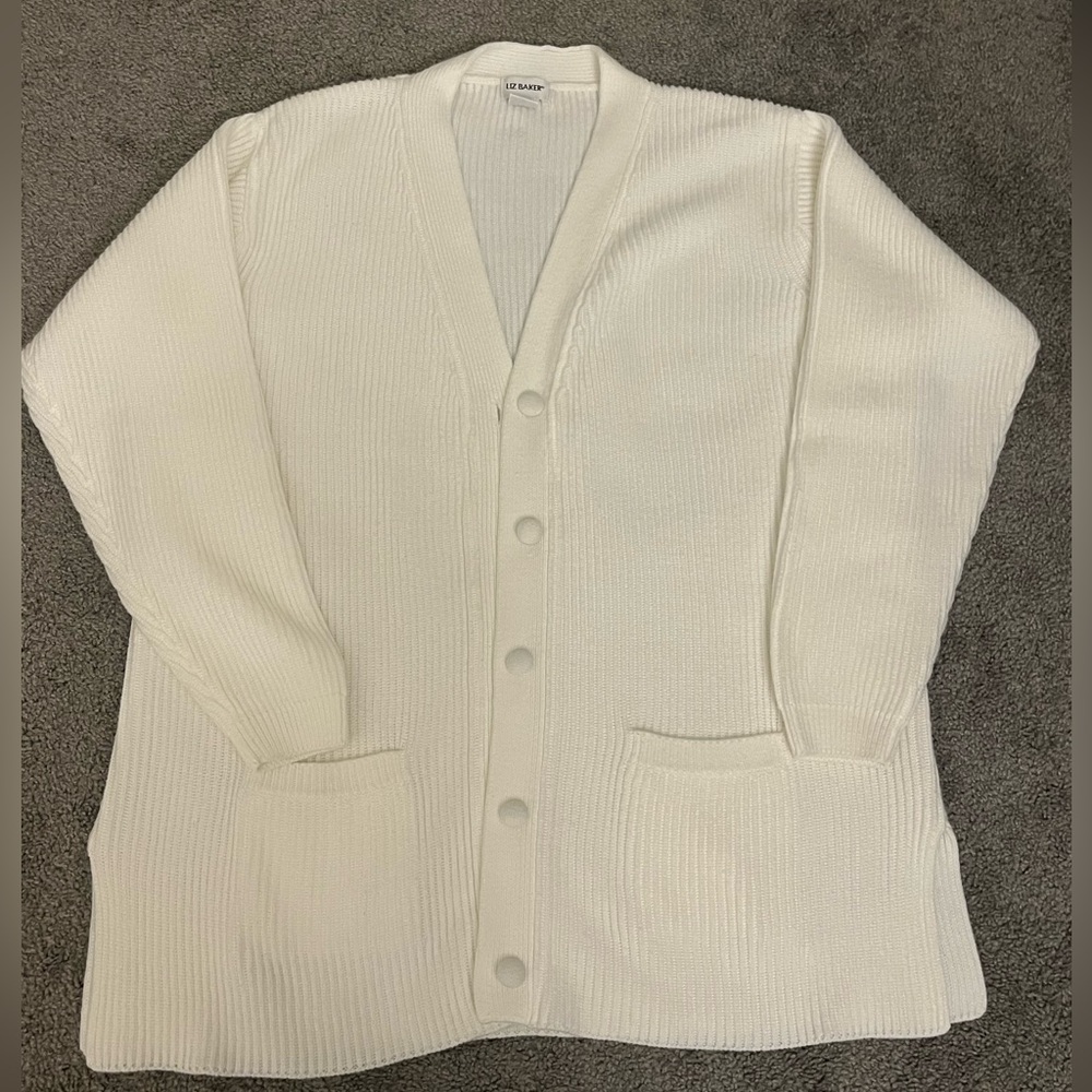 White Button-Up Cardigan